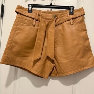 Marissa Webb Tan Leather Shorts